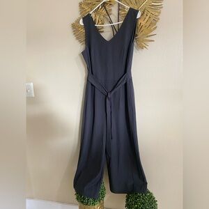 LOFT Charcoal Sleeveless Jumpsuit